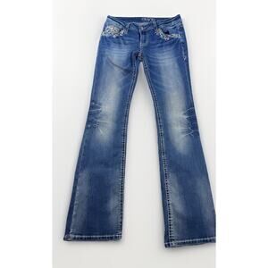 Grace in LA Bootcut Jeans Size 29 Embroidered Flap Pockets Western Boho